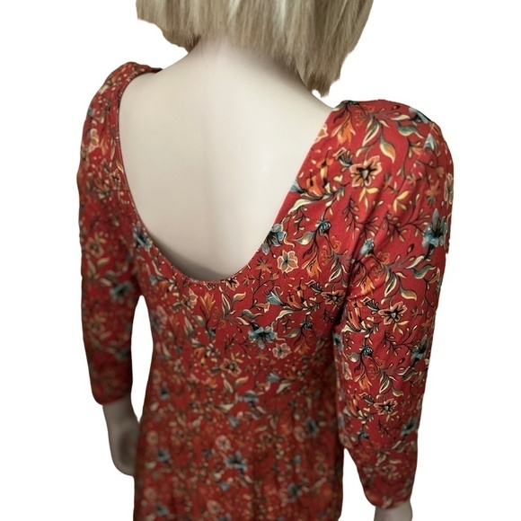 Peruvian Collection Artesinia Dress Handpainted Flowers Twirl Skirt w/ Pockets - Picture 10 of 16